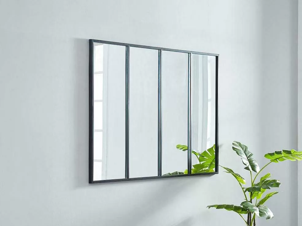 New Vensterspiegel Industriele Stijl Dudley - Ijzer - 4 Delen - H120 X B90 Cm Spiegel