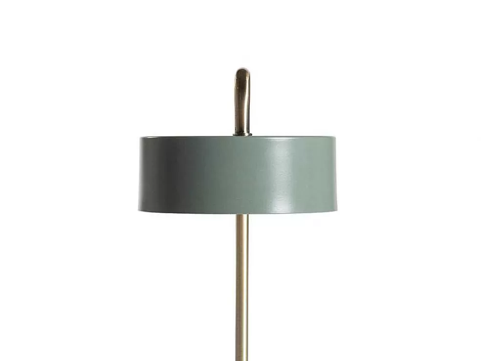 New Vintage Staande Lamp Otilie - Metaal - 24 X 16 X 40 Cm - Olijfgroen En Goudkleurig Lamp