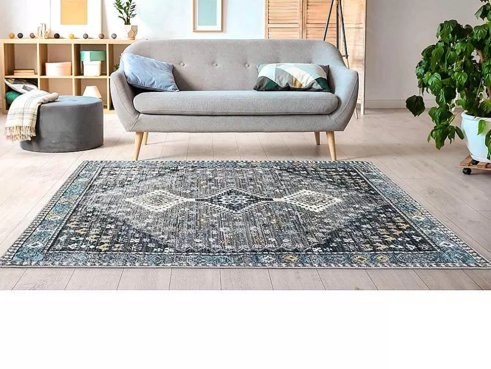 Discount Vintage Tapijt Oosterse Stijl Clossy - 200X290Cm - Grijs Groot Tapijt