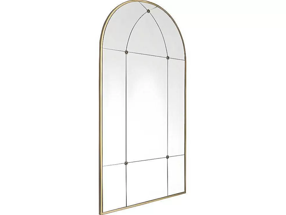 Hot Vintage-Spiegel Van Metaal Palmyre - B80 X H150 Cm - Verouderd Goudkleurig Spiegel