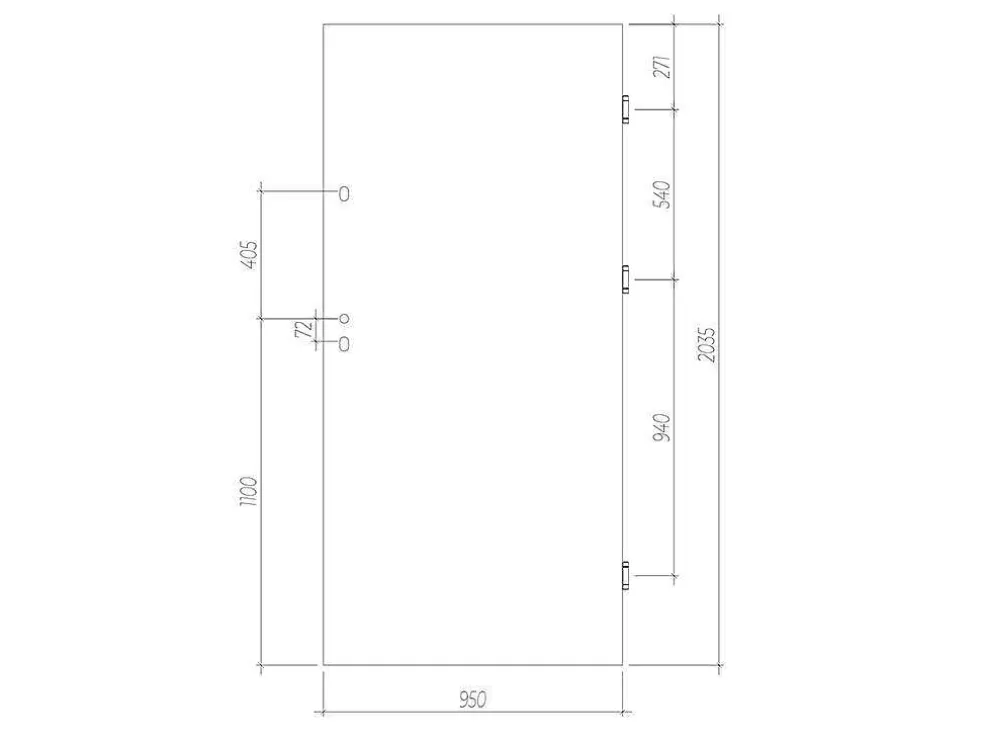 New Voordeur Van Vol Staal H207 X L100 Cm Eikeneffect - Duwt Links Open - Agueda Voordeur